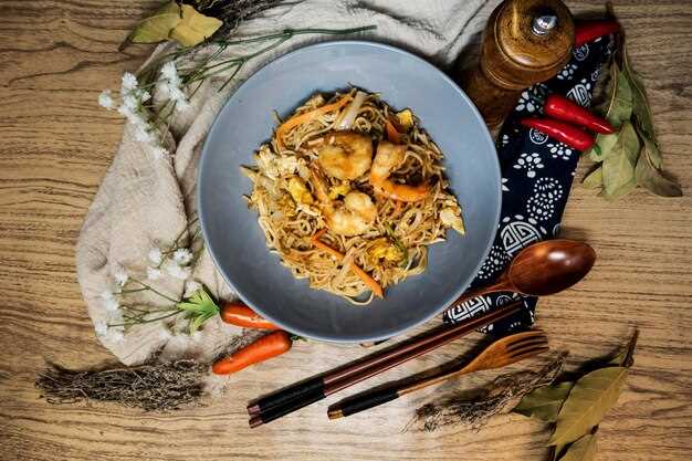 Лапша с морепродуктами в азиатском стиле